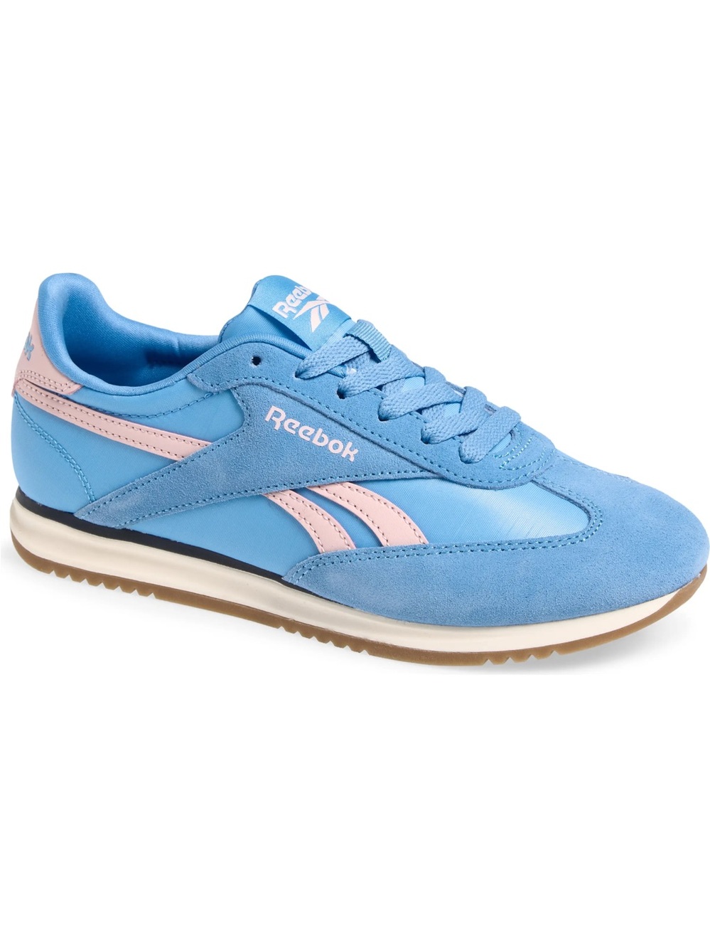 Reebok Women's Light Blue & Pink Classic Runner size 8 World 70 Sneaker